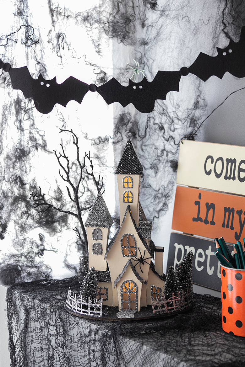 Lighted Cardboard Haunted House