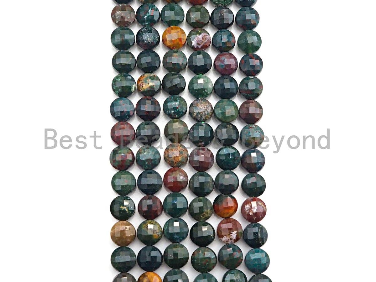 Double Sided Turtle Shell Cut Natural Bloodstone Coin Shape beads, 6mm/8mm/10mm Natural Bloodstone Beads, 15.5" Full strand, Sku#UA23