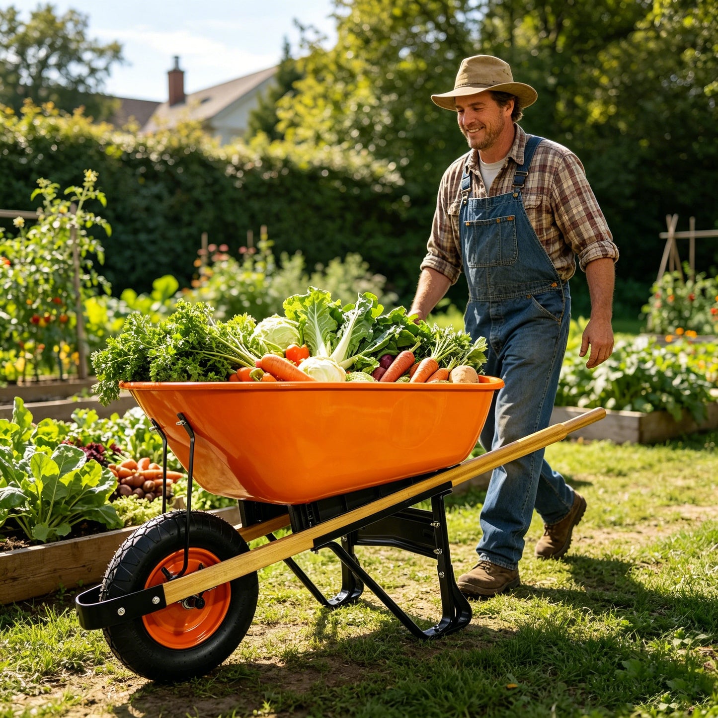 Steel Tray Wheel Barrow - Two Wheeled Trolley