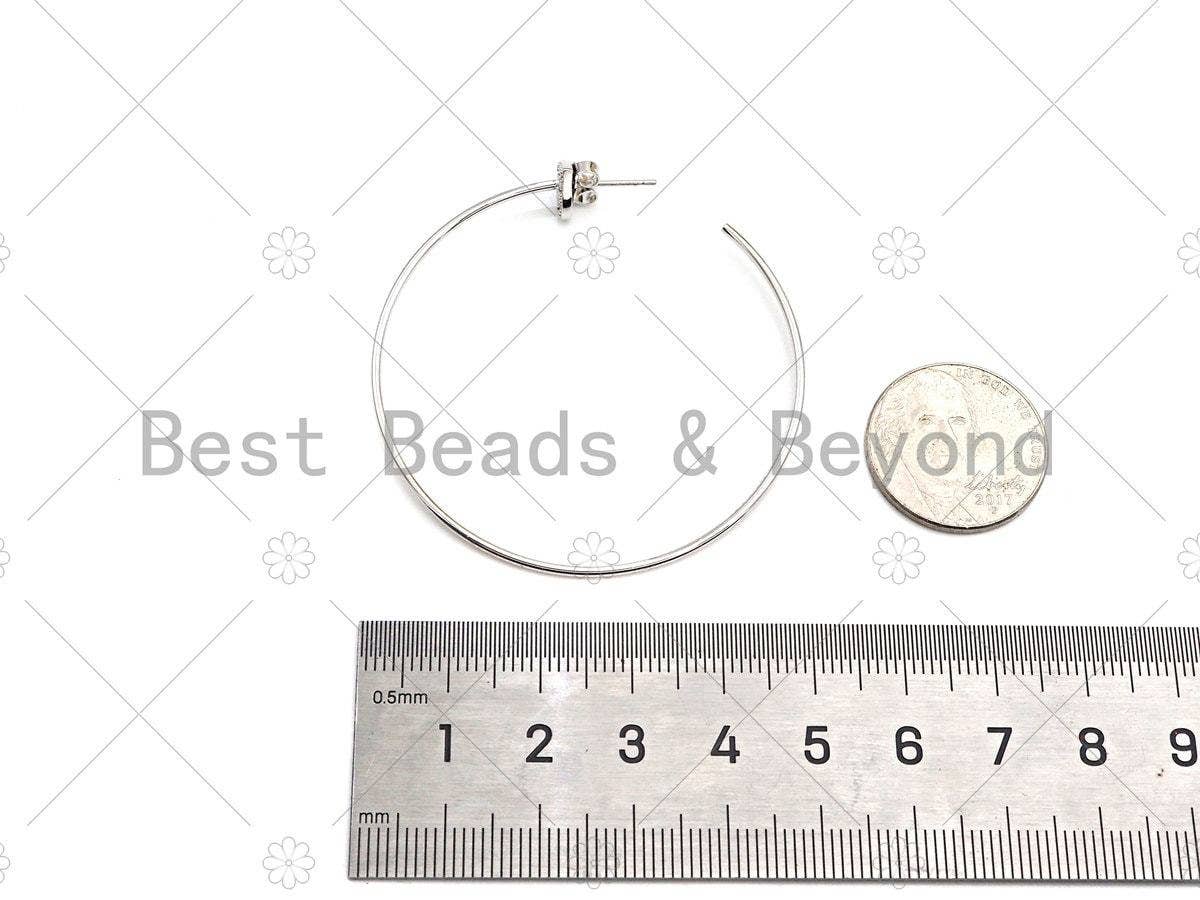 CZ Pave Heart Hoop Earrings, Sku#J321