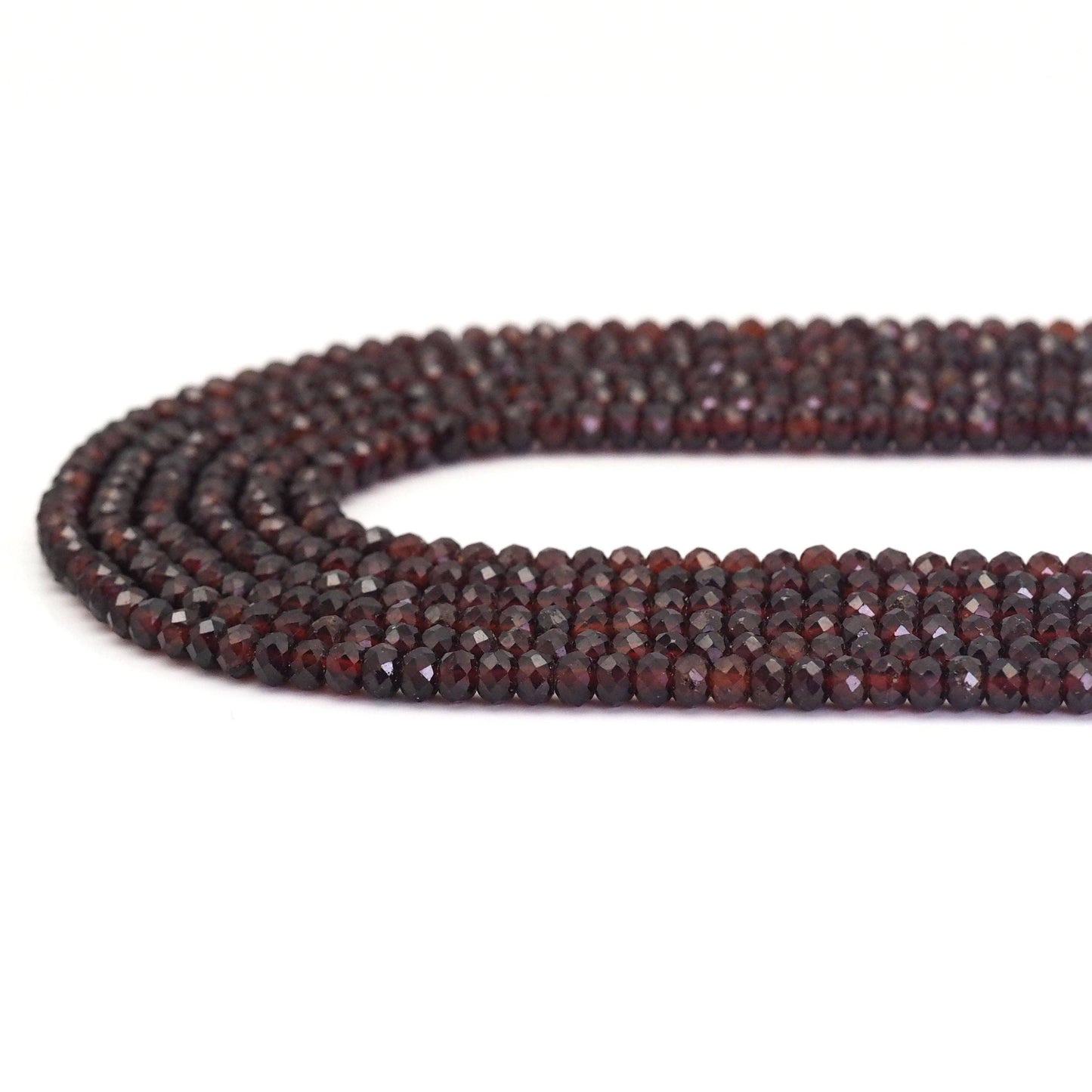 3x5mm Genuine Garnet Faceted Rondelle Beads, Sku#U1666