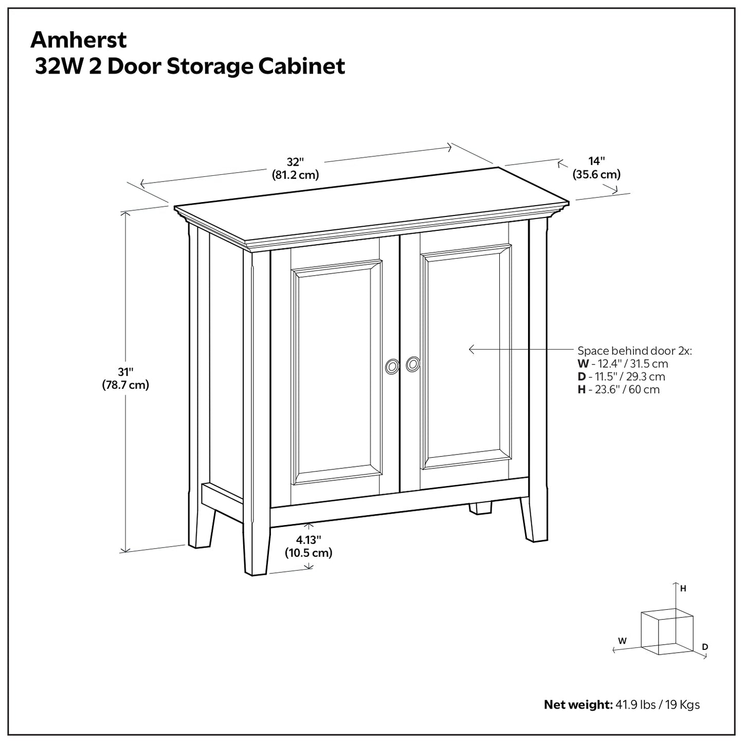 Amherst - Low Storage Cabinet - Hickory