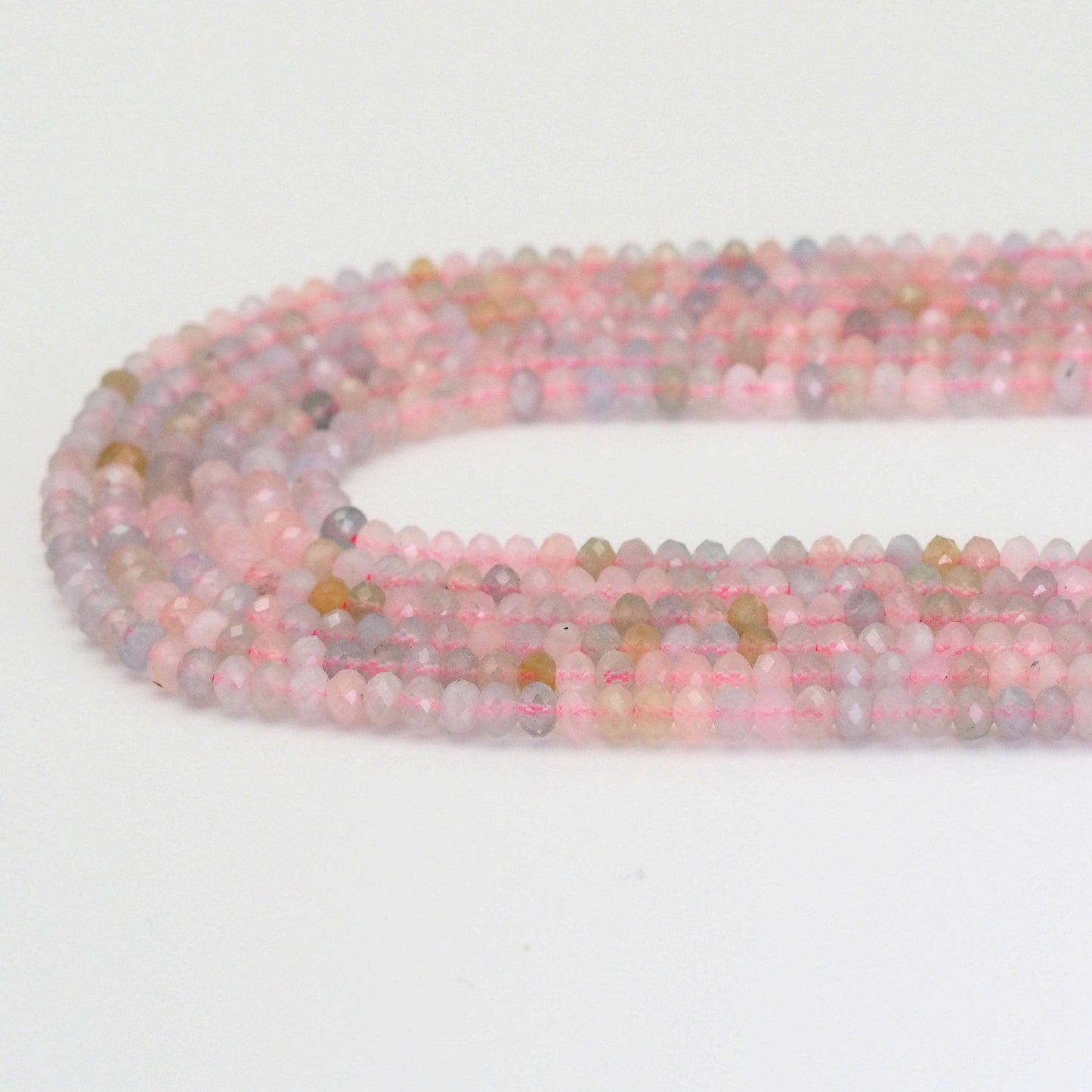 4x6mm Genuine Morganite faceted Rondelle Beads, Sku#U1652