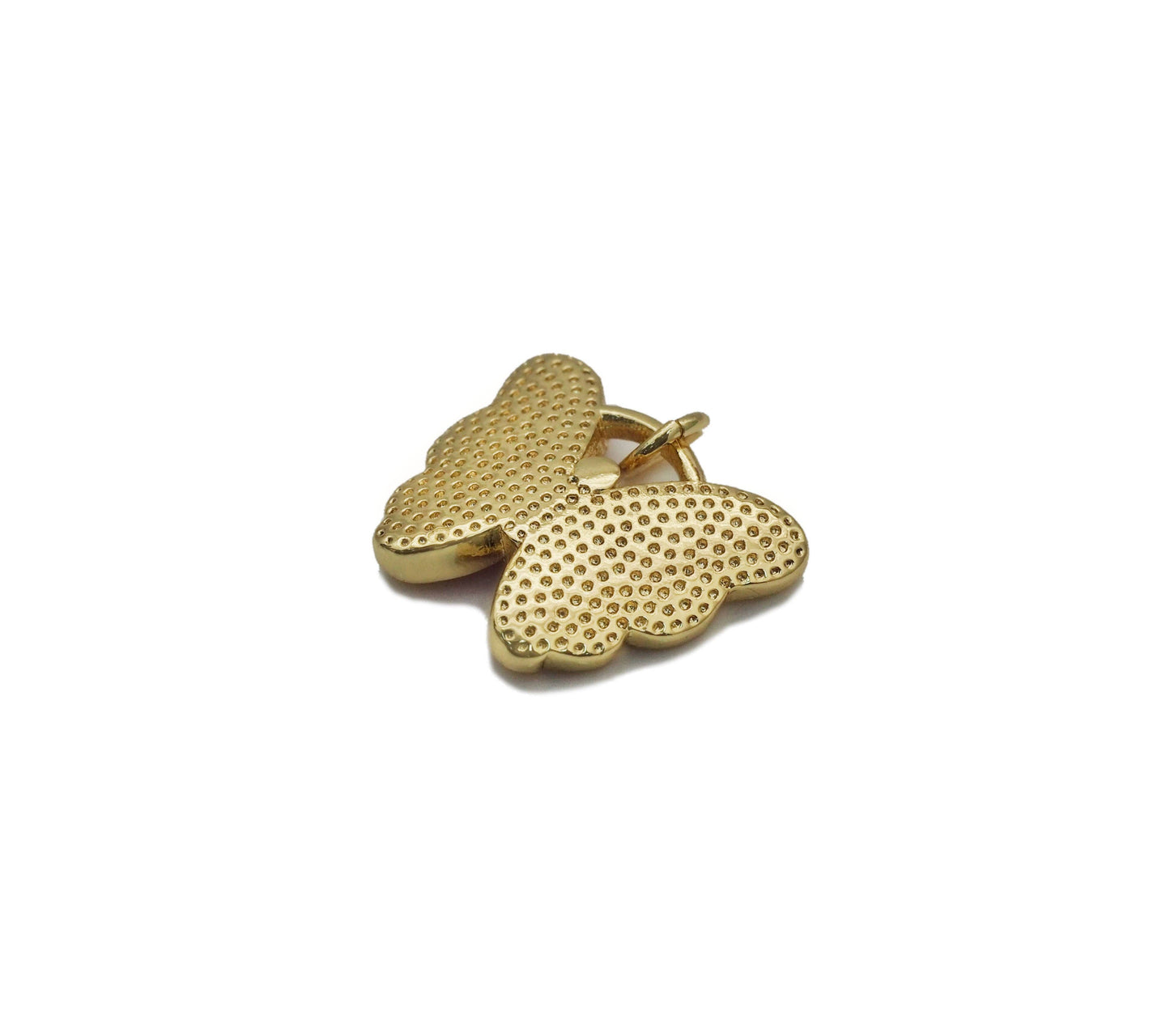 CZ Gold Colorful Enamel Butterfly Charm, Sku#JL154
