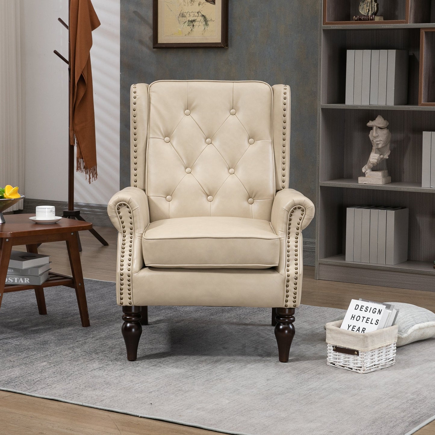 Wood Frame Armchair - Modern Accent Chair Lounge Chair