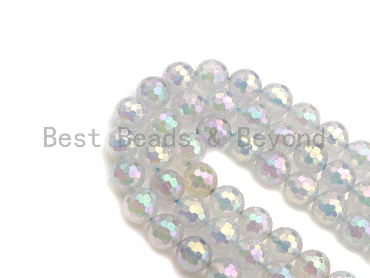 Mystic Plated Rainbow White Agate Beads, Sku#UA59