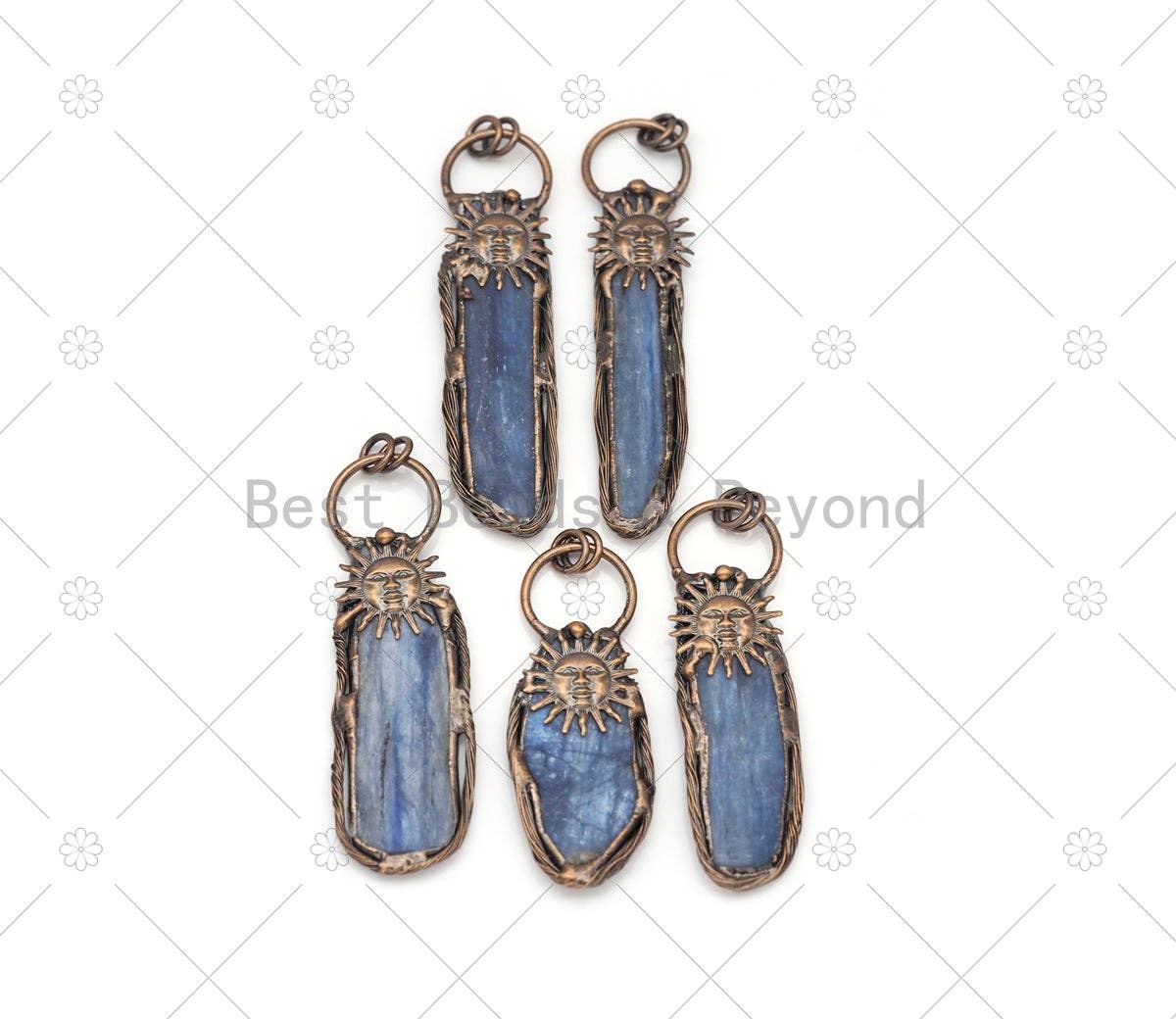 New!!! Blue Kyanite with Sunflower Pendant, Sku#YT11C