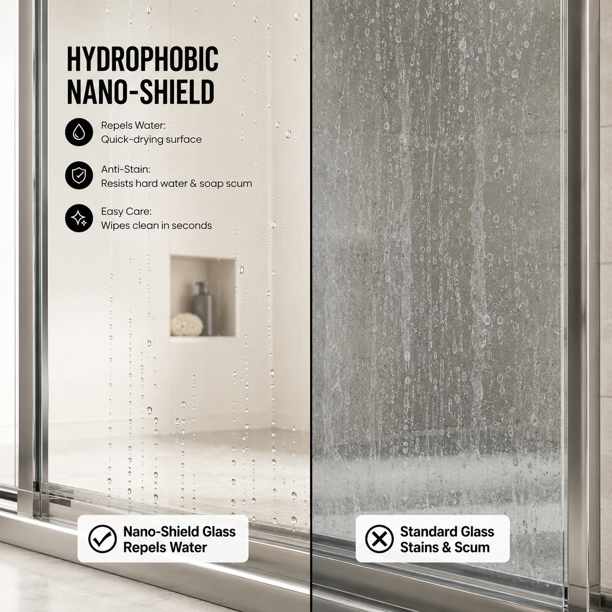 Framed Double Sliding Shower Door - 50-54" W x 72" H