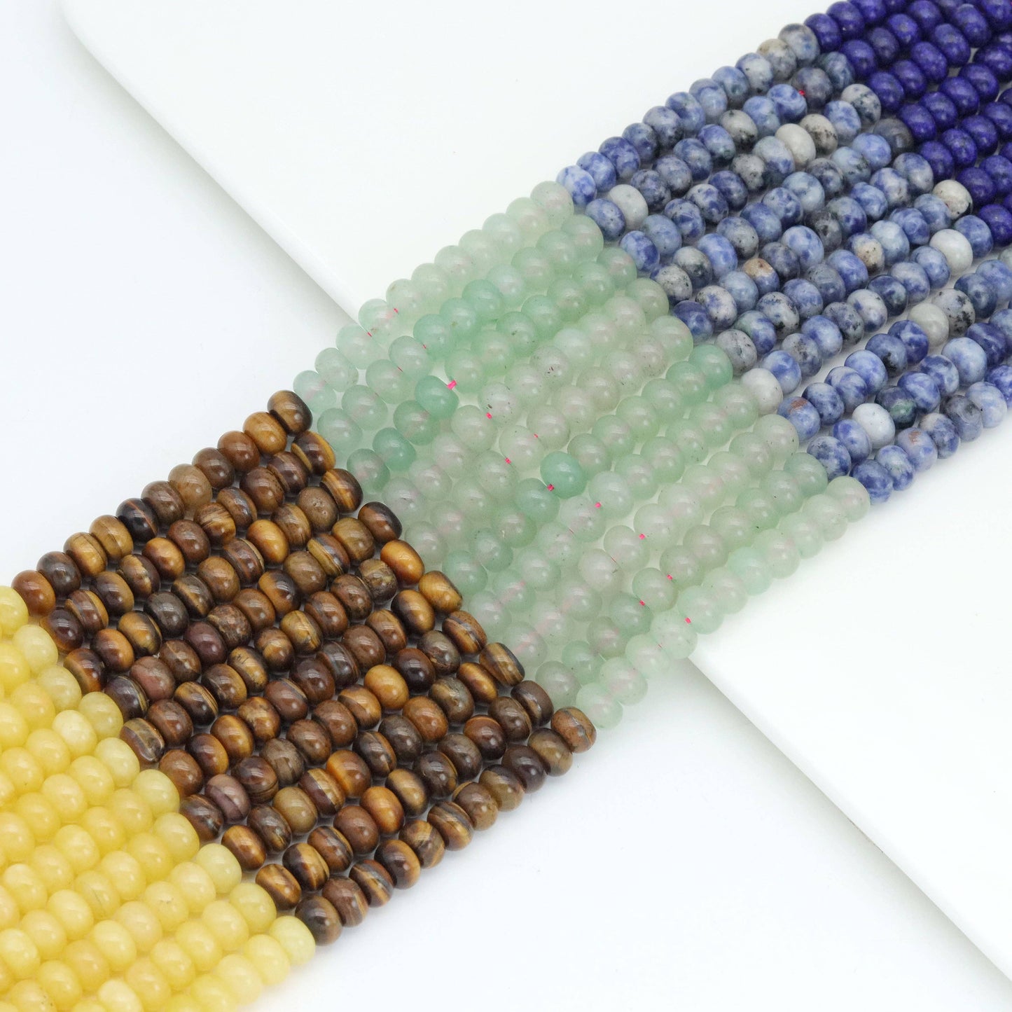 5x8mm Smooth Rondelle Colorful Jade, Sku#U2124