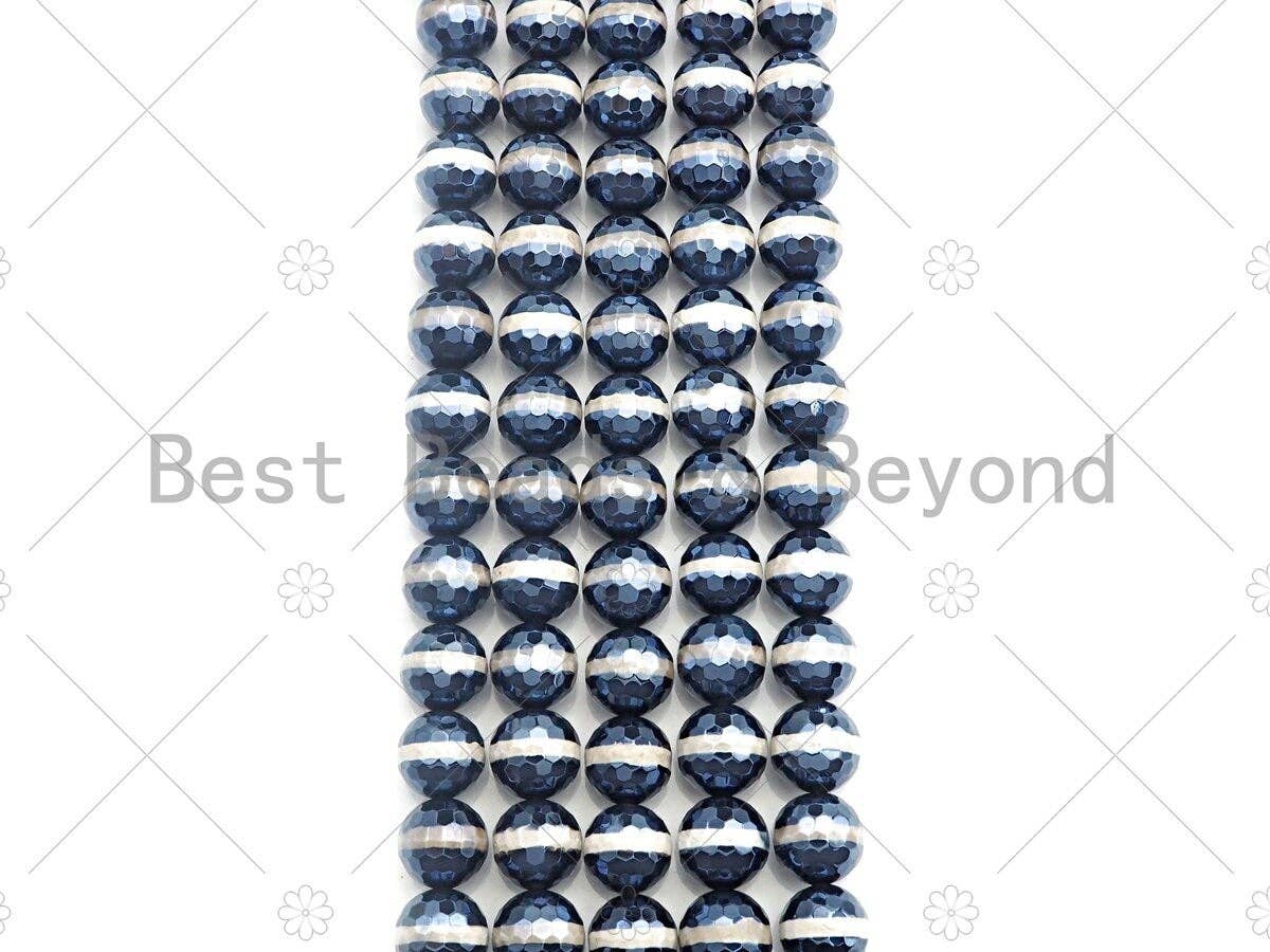 Esty Exclusive Mystic Black and White  One Line Tibetan Agate Beads, 8mm/10mm/12mm, Black White Dzi Agate, 15.5" Full Strand, sku#UA94