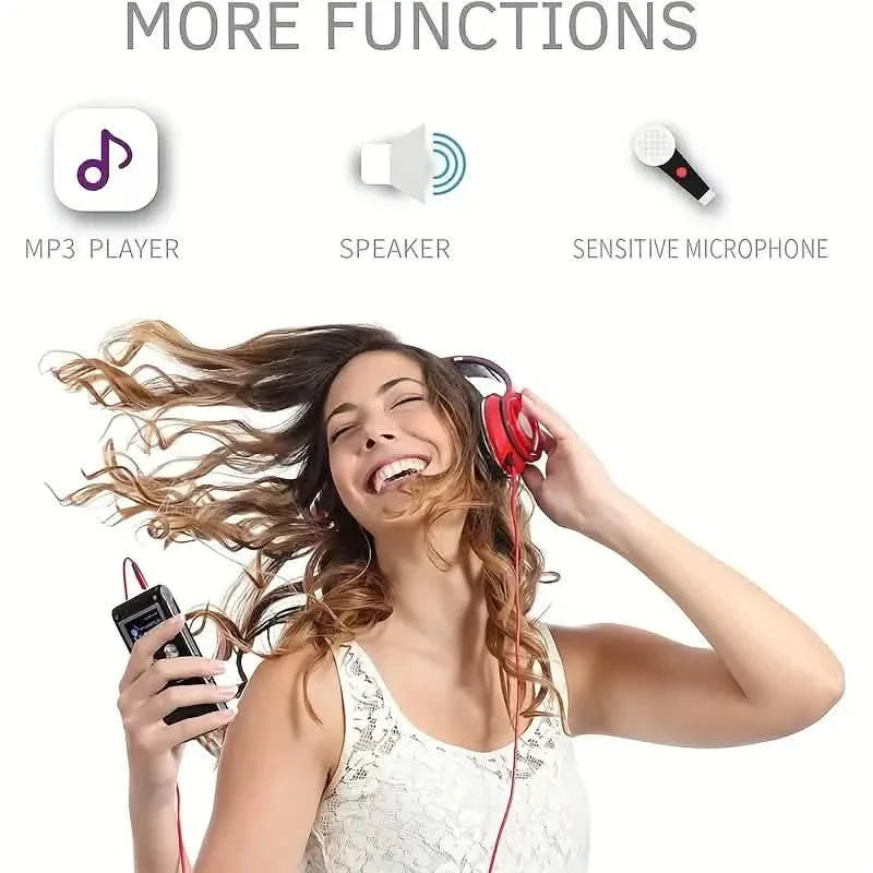 Enregistreur vocal numérique et lecteur MP3 8 Go – Audio portable pour les réunions et les conférences