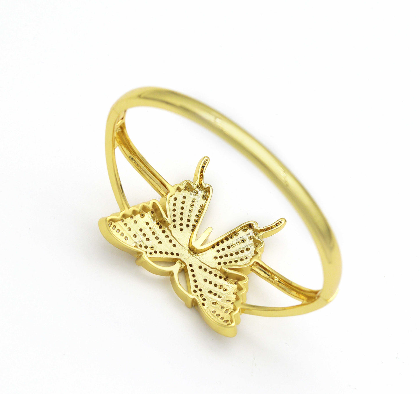CZ Butterfly Adjustable Bracelet and Rings, Sku#X320C