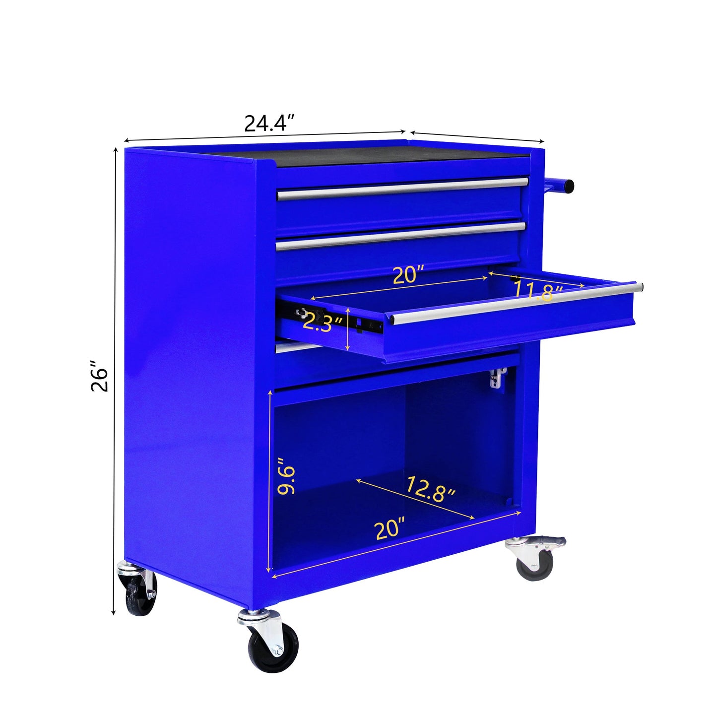 4 Drawers Multifunctional Tool Cart with Wheels - Blue