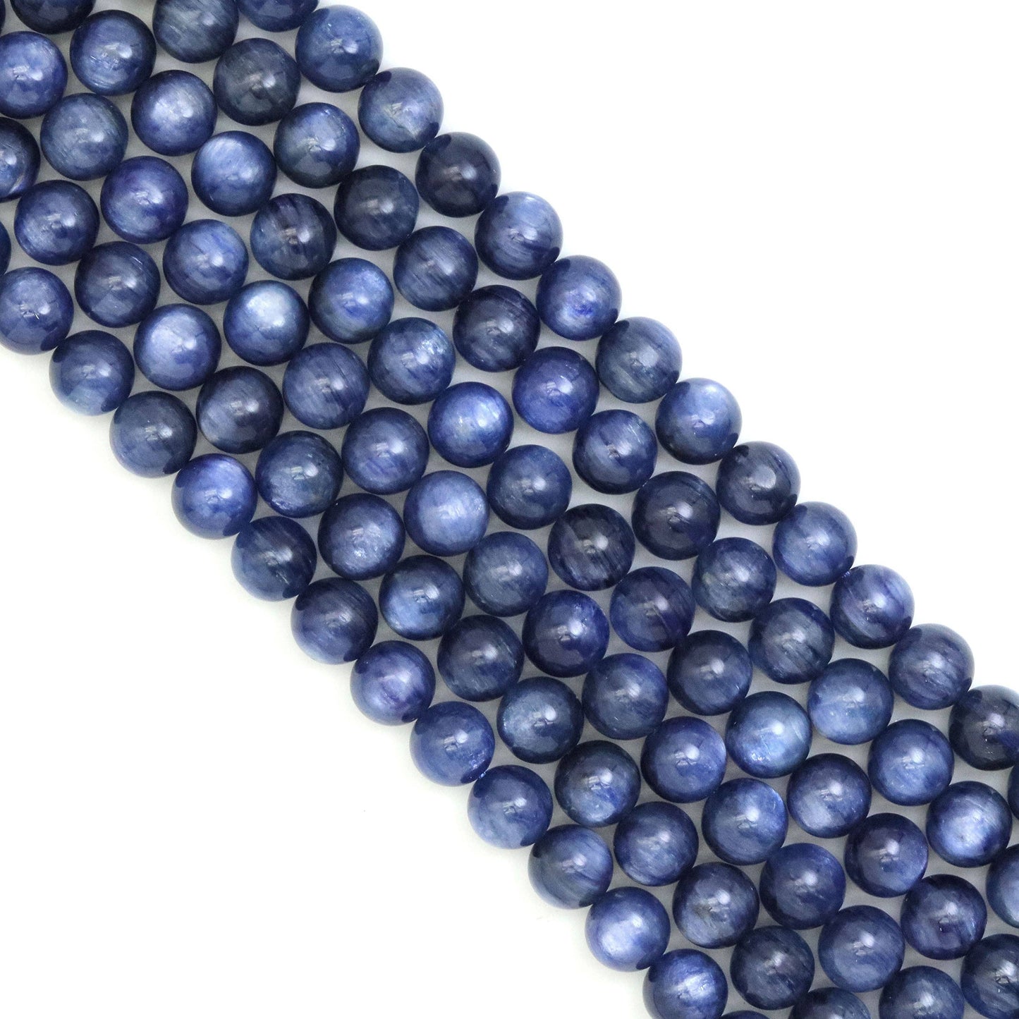 Genuine Blue Kyanite Round Smooth Beads, Sku#U1901