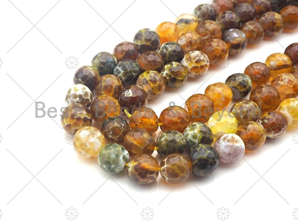 Natural Brown Fire Agate, 8mm/10mm/12mm Brown Fire Agate Beads, 15.5" Full Strand, sku#UA101