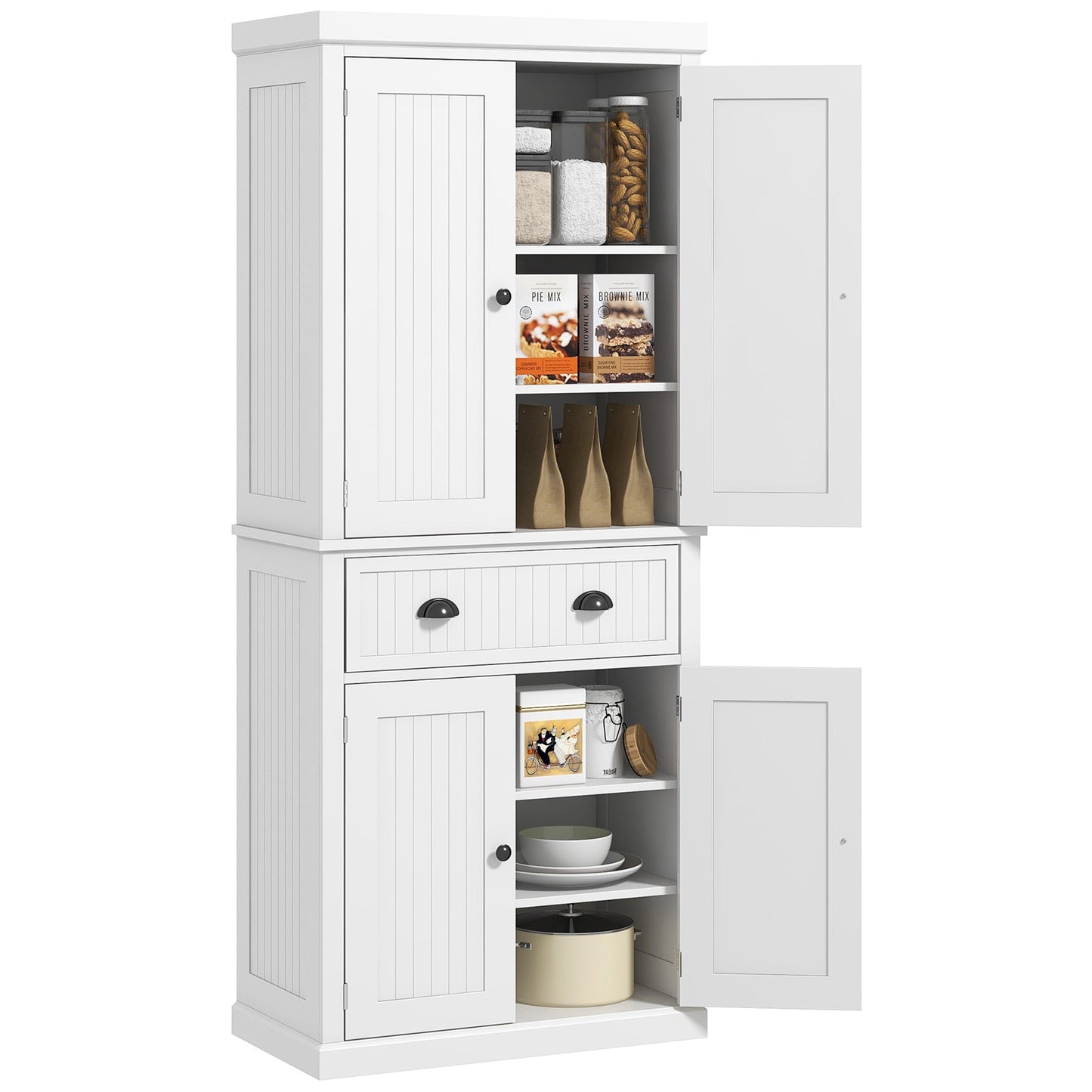 HOMCOM 72" Kitchen Pantry, Tall Storage Cabinet