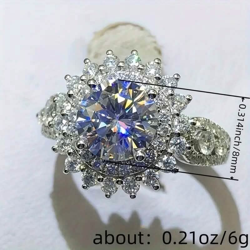 Bague en alliage de zinc et zircone de 8 mm