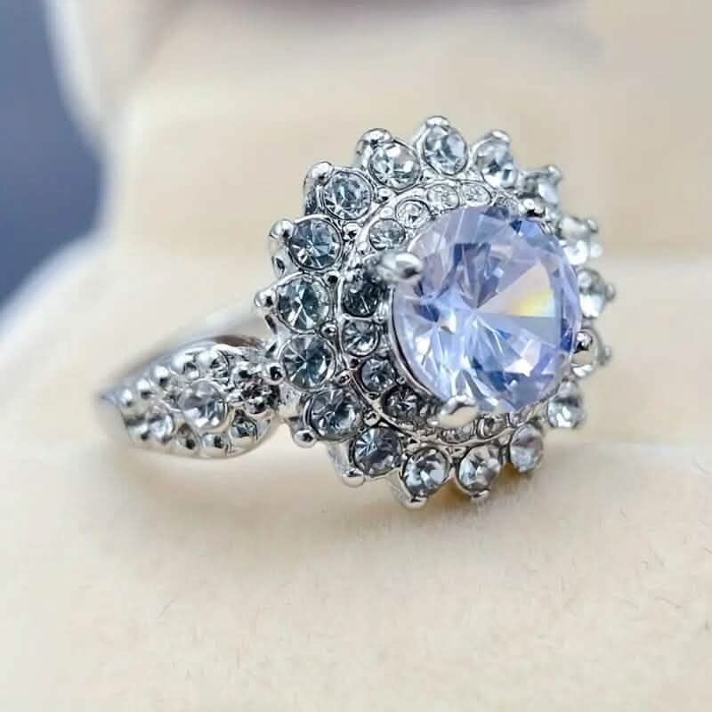 Bague en alliage de zinc et zircone de 8 mm