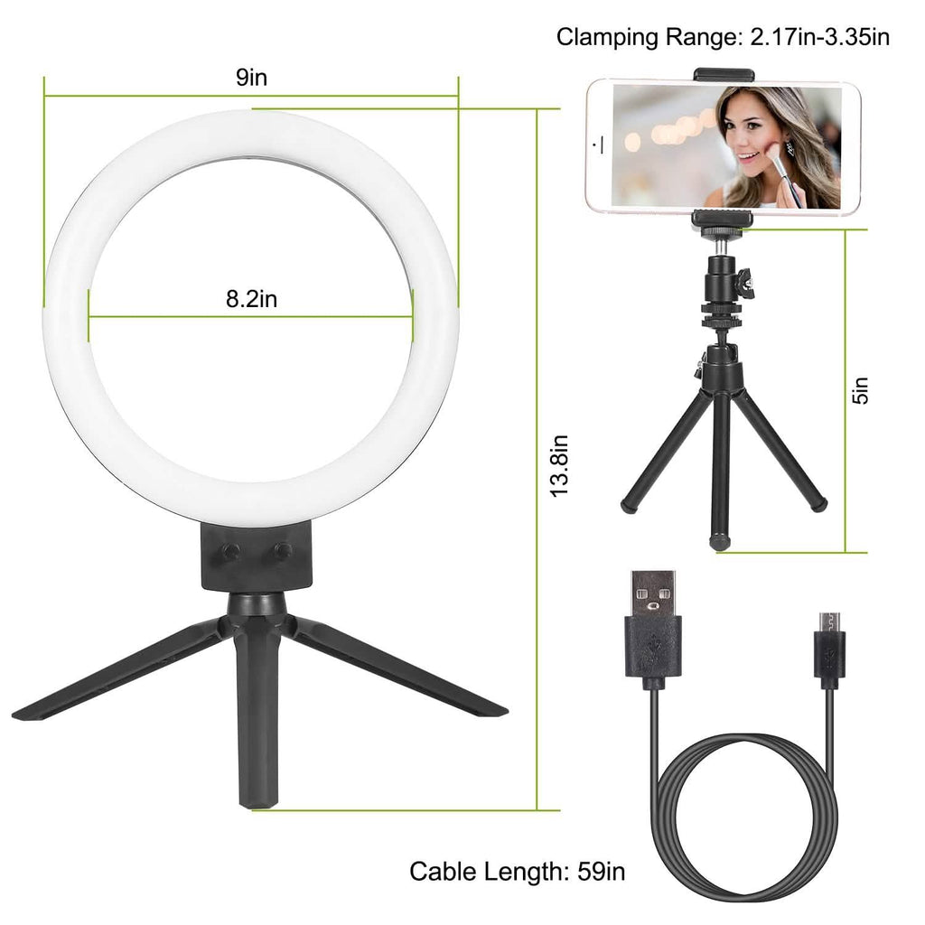 9" Dimmable LED Ring Light with Tripod