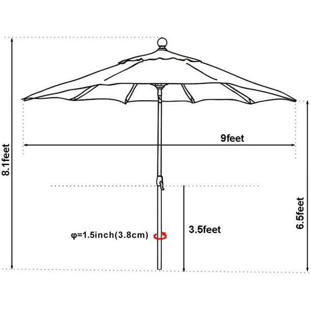 9 Ft. Outdoor Market and Table Patio Umbrella