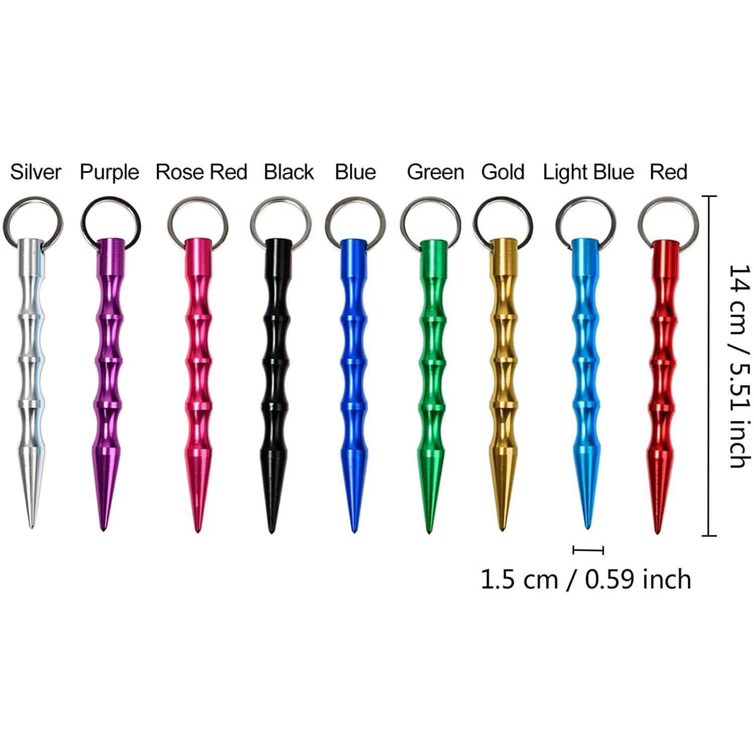 9-Pack: Aluminum Self-Defence Key Chain