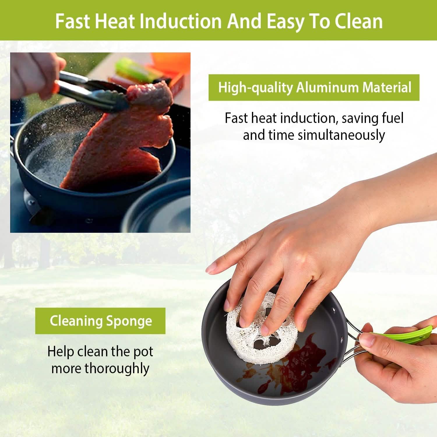 9-Piece: Camping Cookware Set