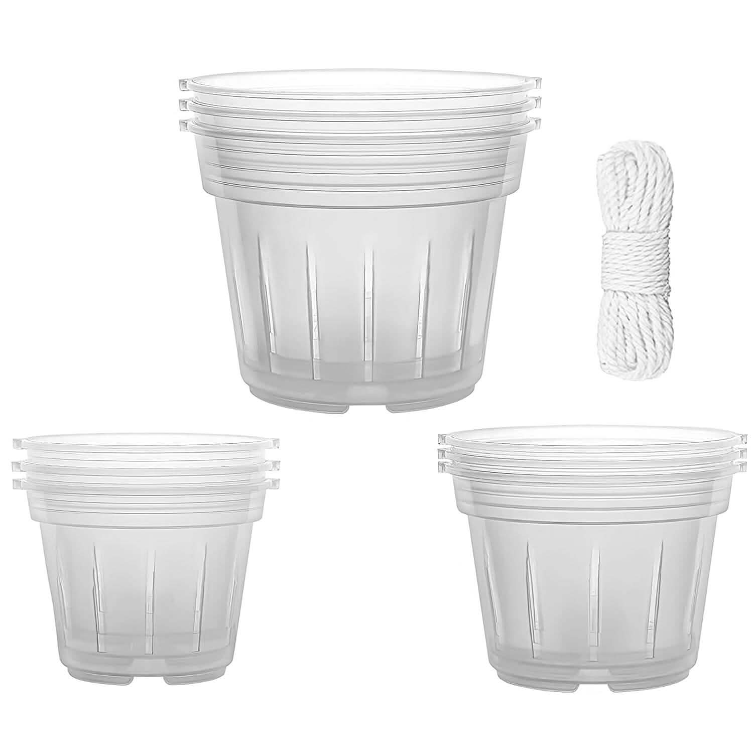 9-Piece: Orchid Pots Clear Reusable Plastic Flower Plant Nursery Planter