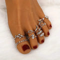 9-Pieces: Adjustable Foot Ring Set