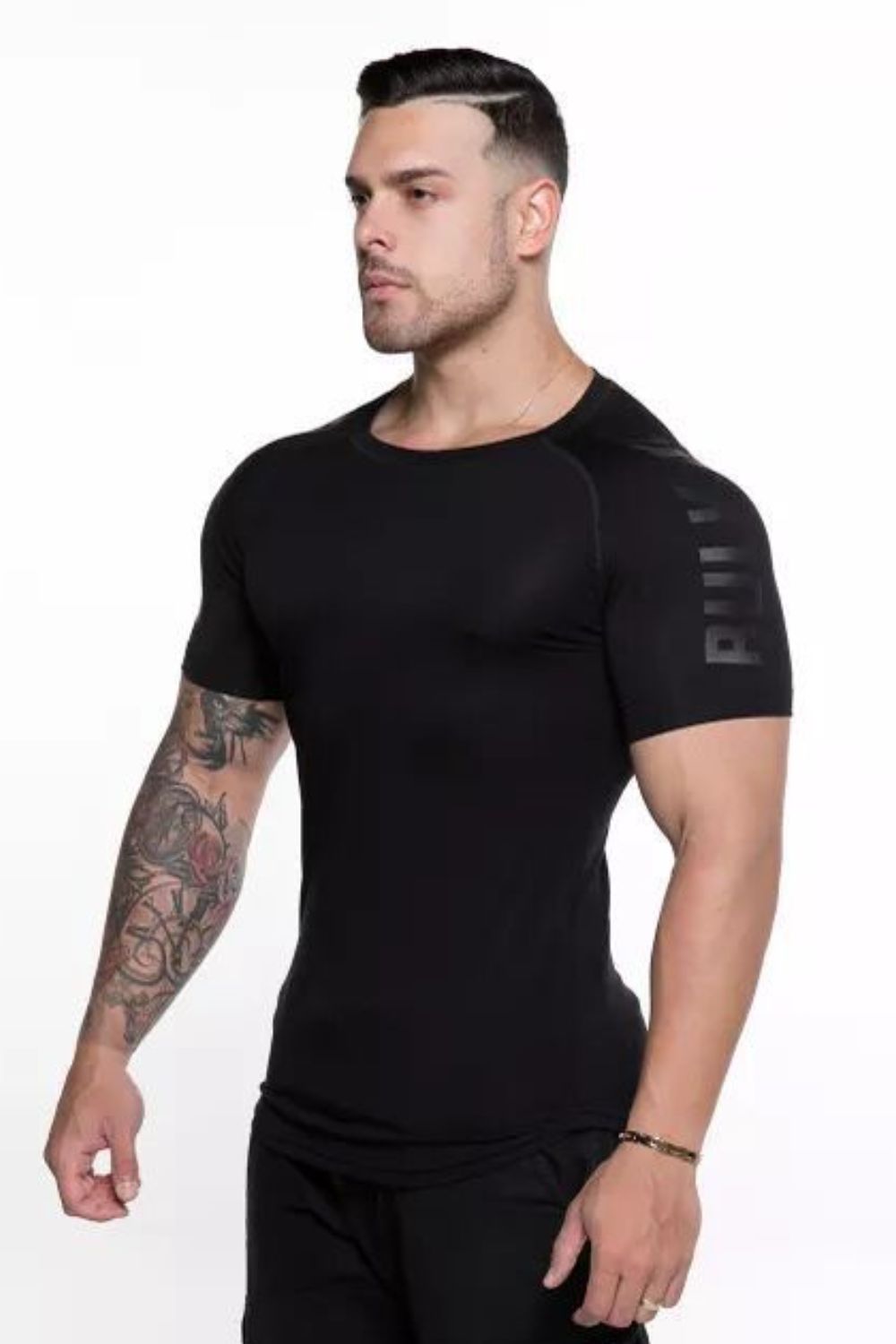 Men's Plus Size Letter Round Neck Short Sleeve T-Shirt