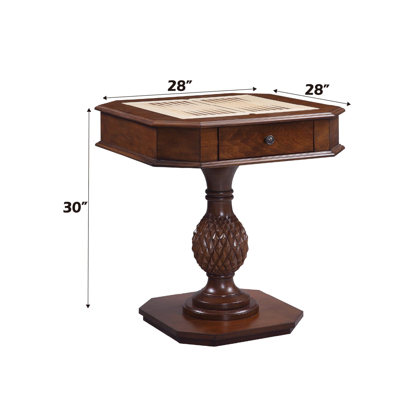 Bishop II Cherry Finish Reversible Chess Checker Game Table