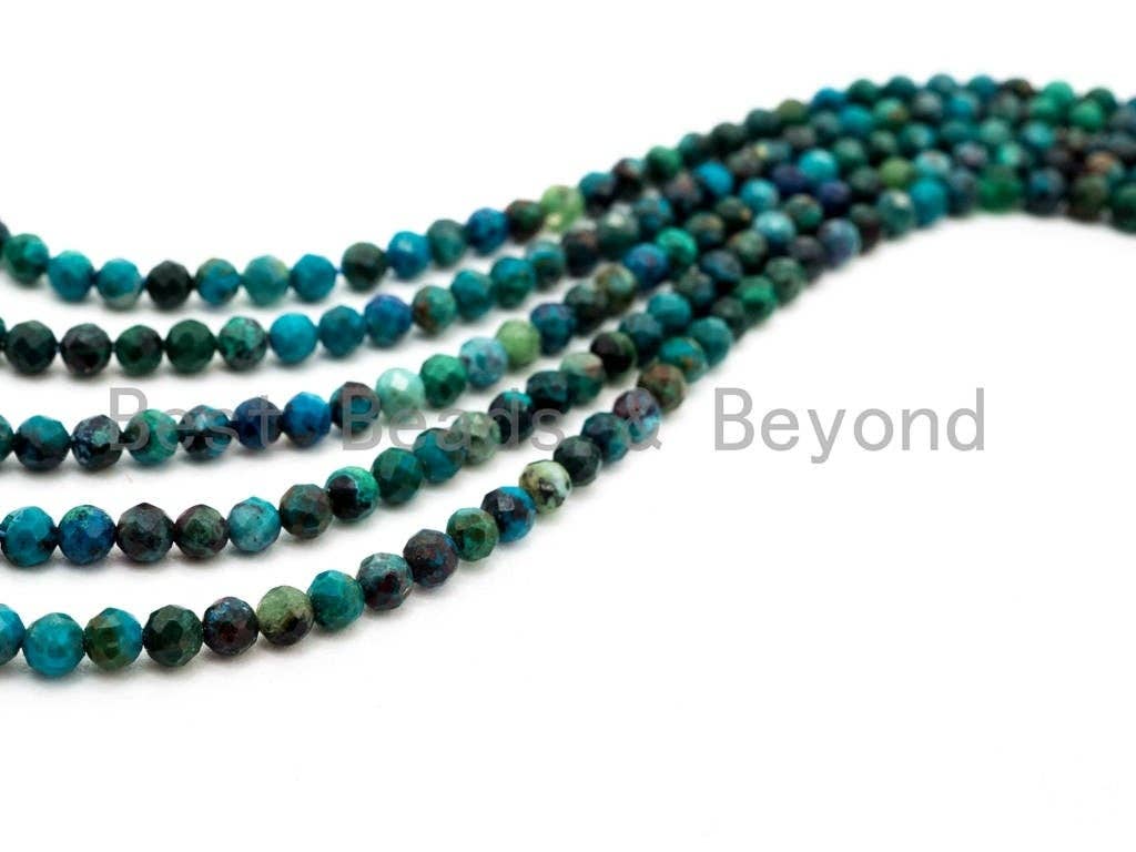High Quality Natural Chrysocolla beads, 2mm/3mm/4mm, Faceted, SKU#U234