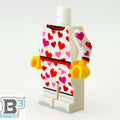 Corps de figurine Pyjama Cœurs Saint-Valentin fabriqué avec des pièces LEGO - B3 Customs