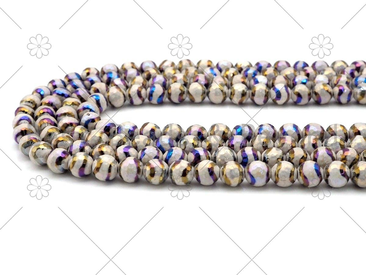 Mystic AB White Tibetan Agate with Double Line, Sku#UA230c
