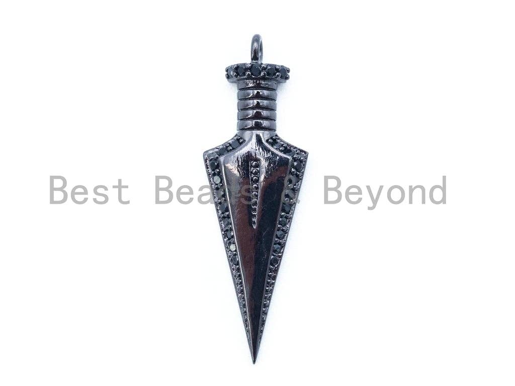 CZ Micro Pave Triangle Arrow Spike Pendant/Charm, SKU#L78