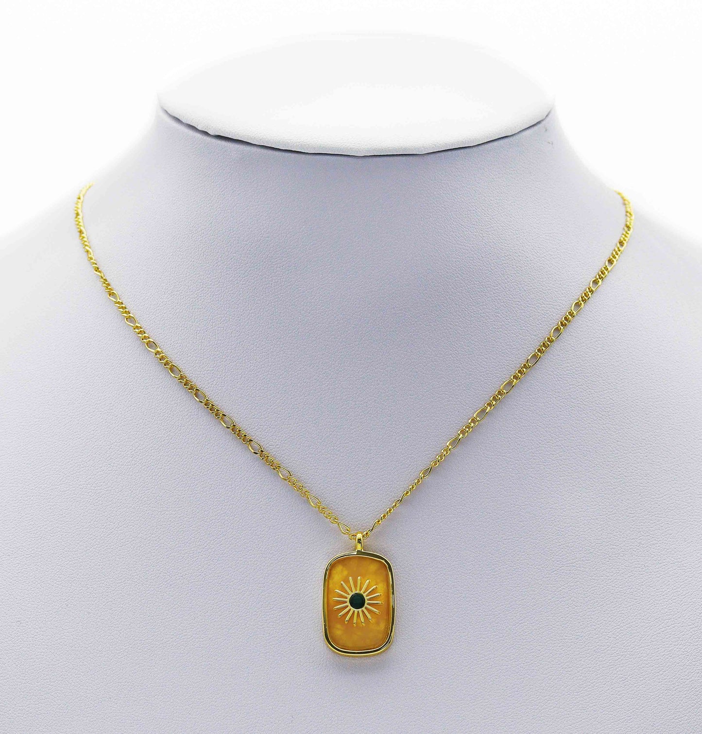 Gold North Star On Rectangle Gemstone Charm, Sku#LY14c