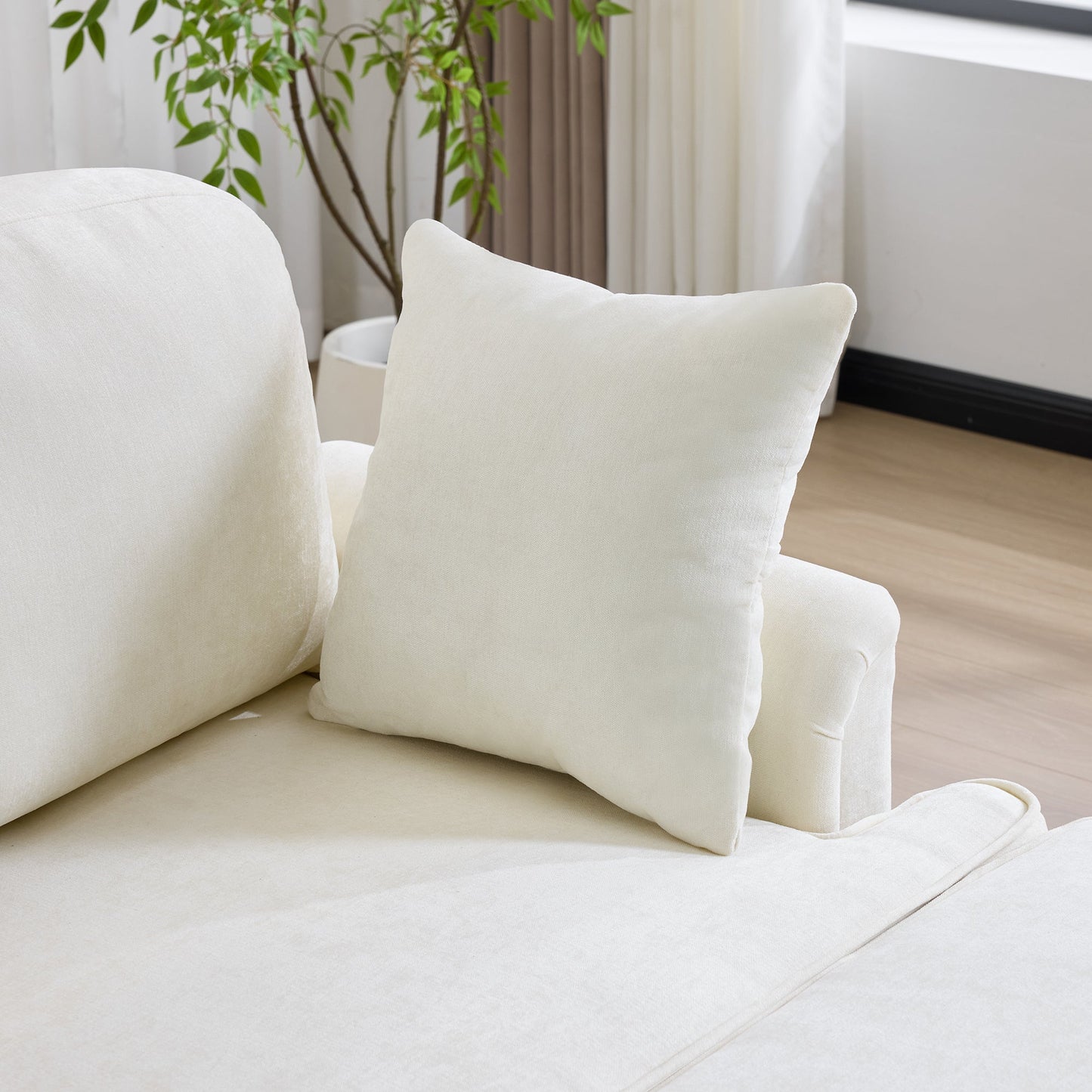 103.15'' Modern Sectional Sofa with Removable Ruffled Pleated Skirt