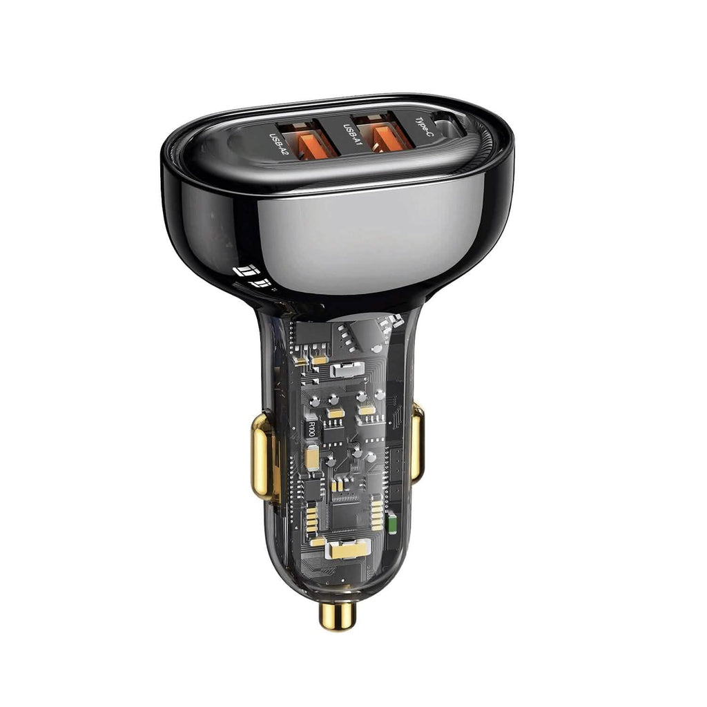 Chargeur de voiture rapide 90 W à 3 ports USB et Type C