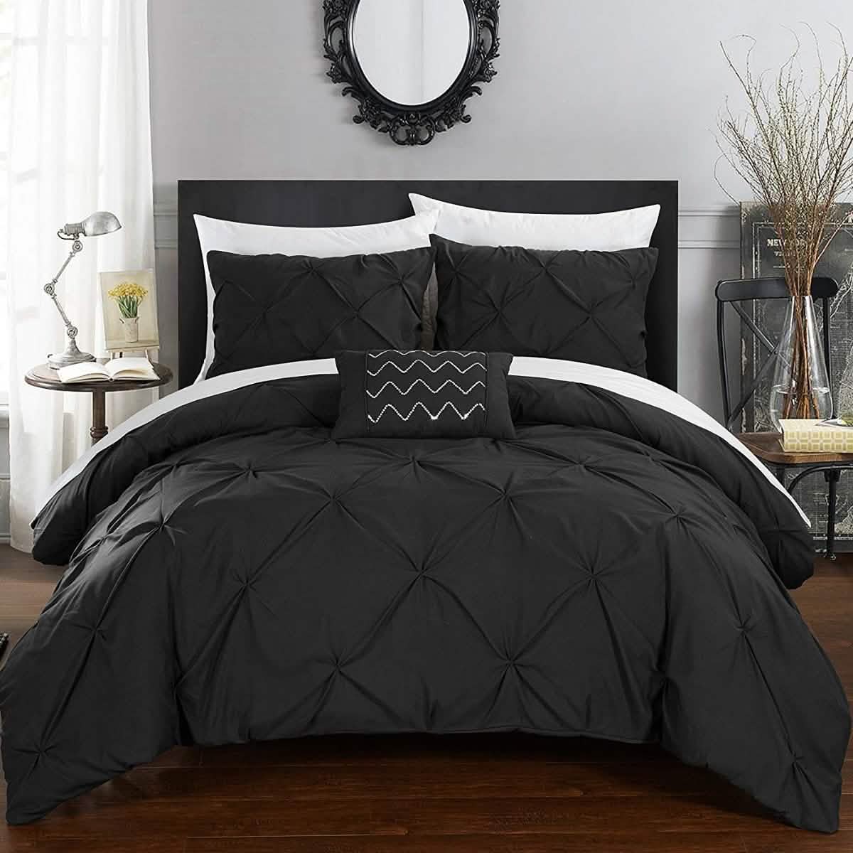 Armi Pinch-Pleated Microfiber Duvet Cover Set