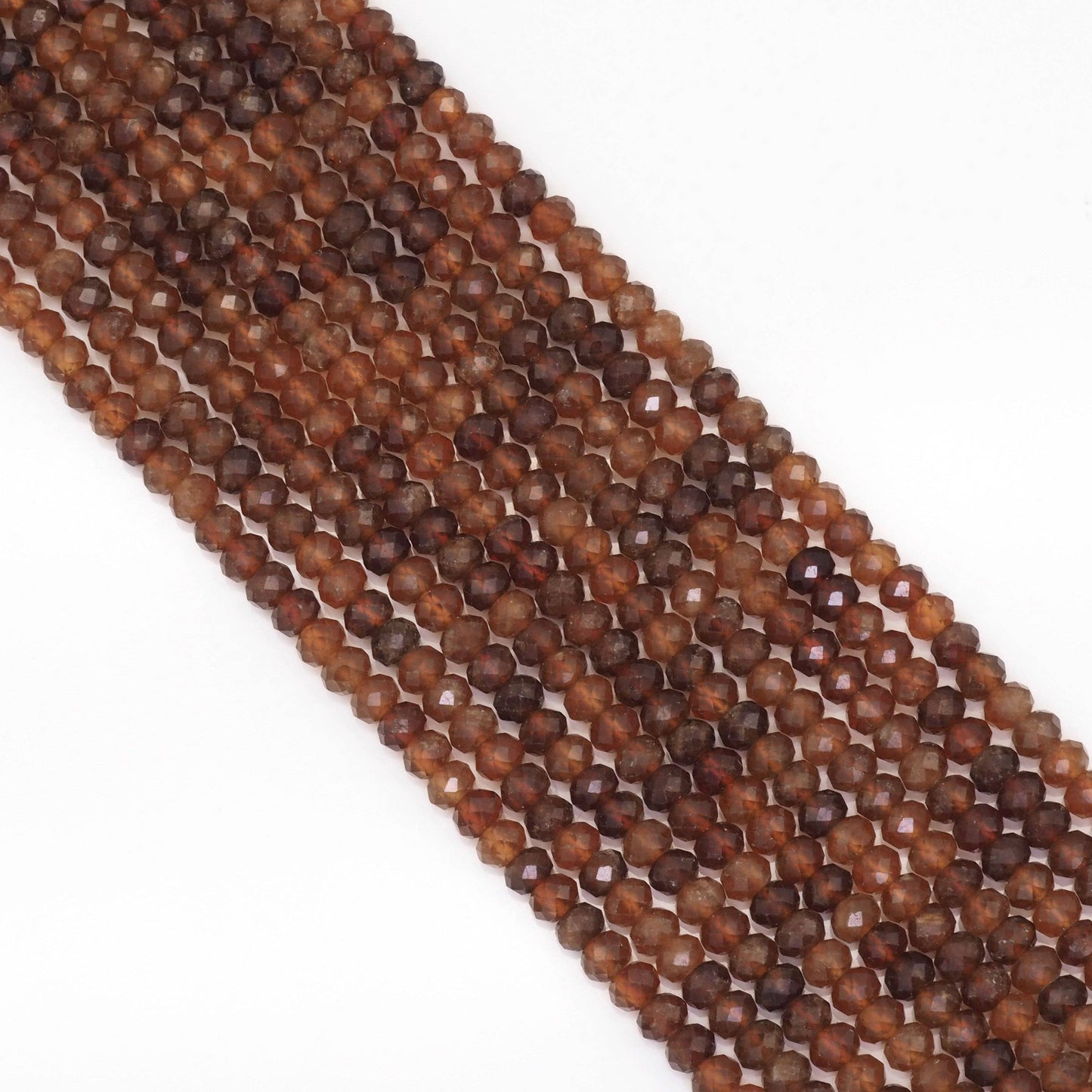 Genuine Brown Garnet Faceted Rondelle Beads, Sku#U1662