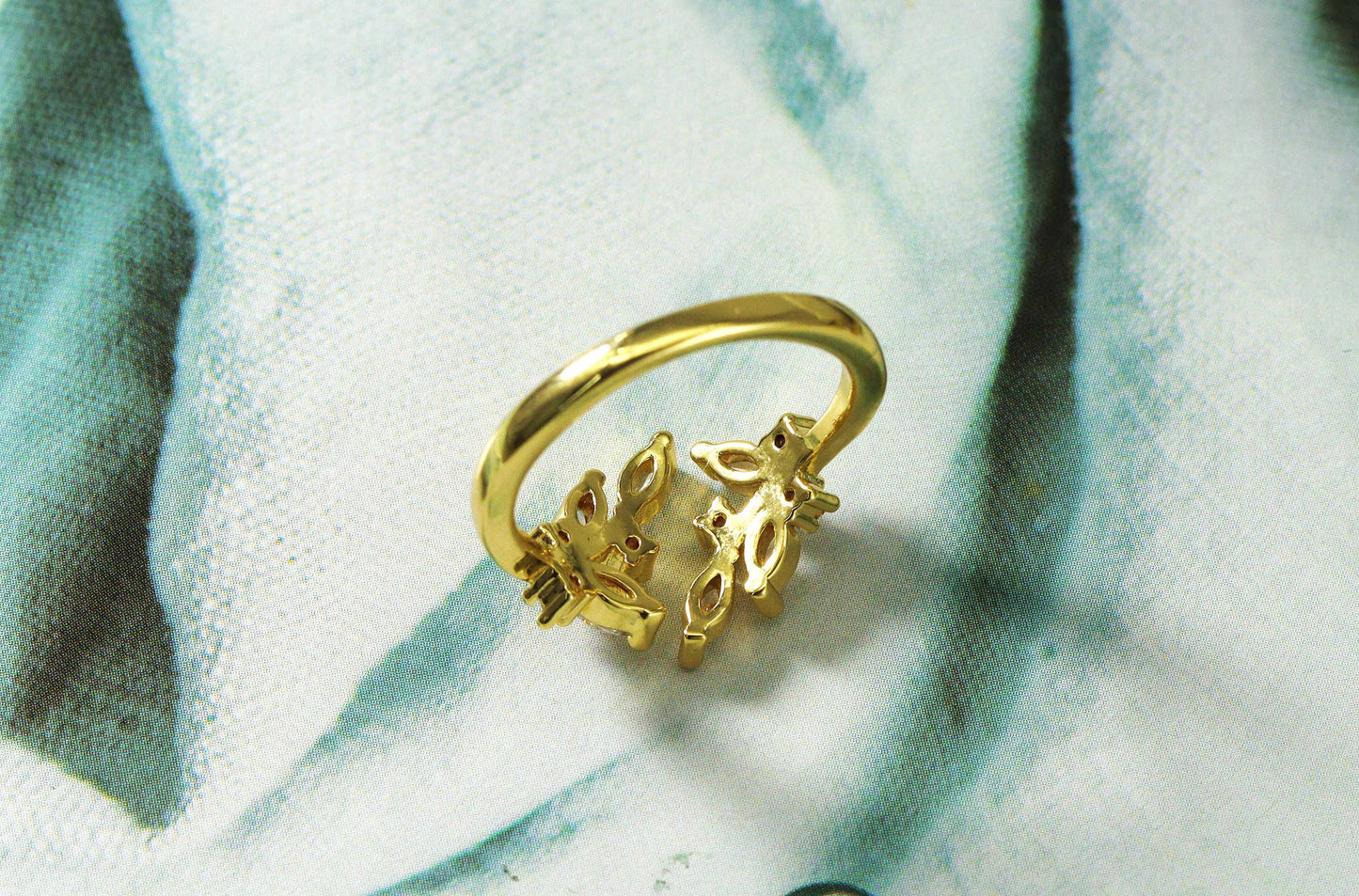 CZ Leaf Ring,Sku#X288