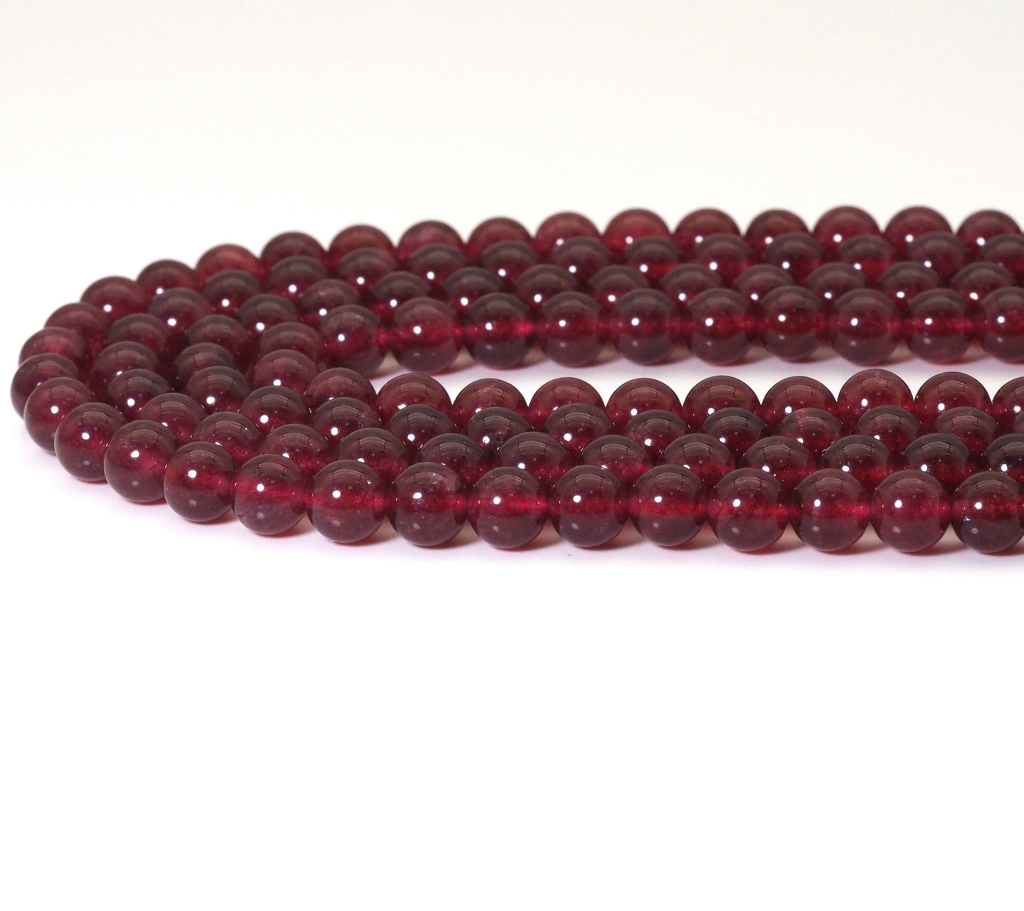 Dyed Strawberry Quarts Round Smooth Beads, 6mm/8mm/10mm, Sku#U1487