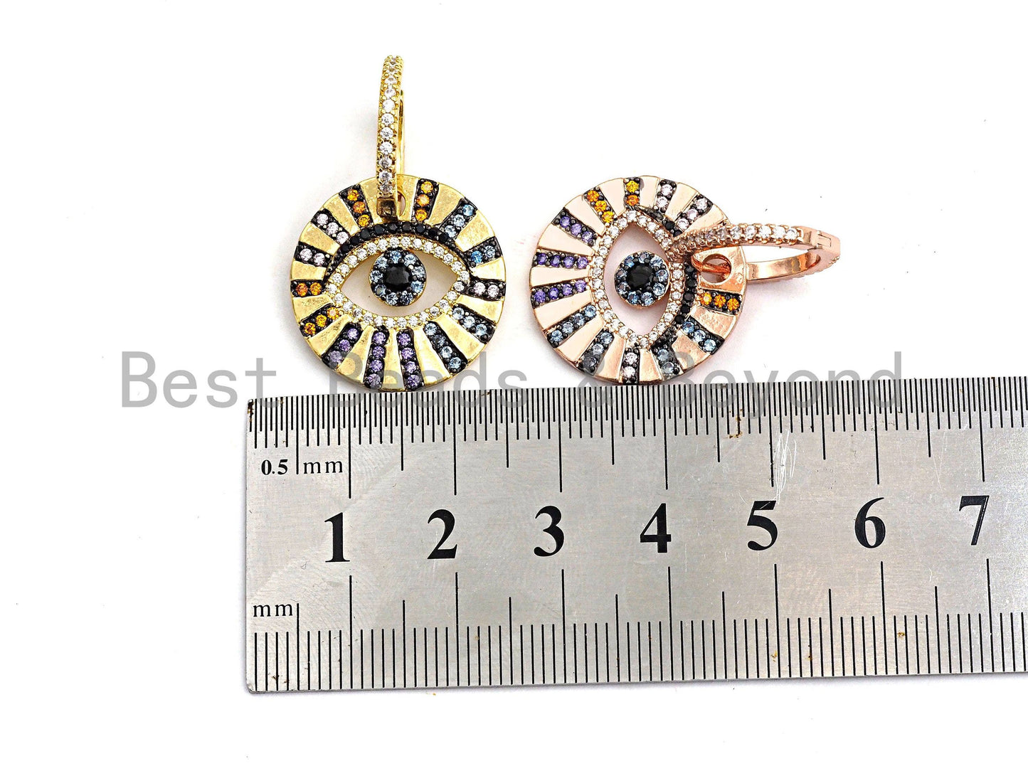 CZ Evil Eye Dangle Earrings, Sku#J58