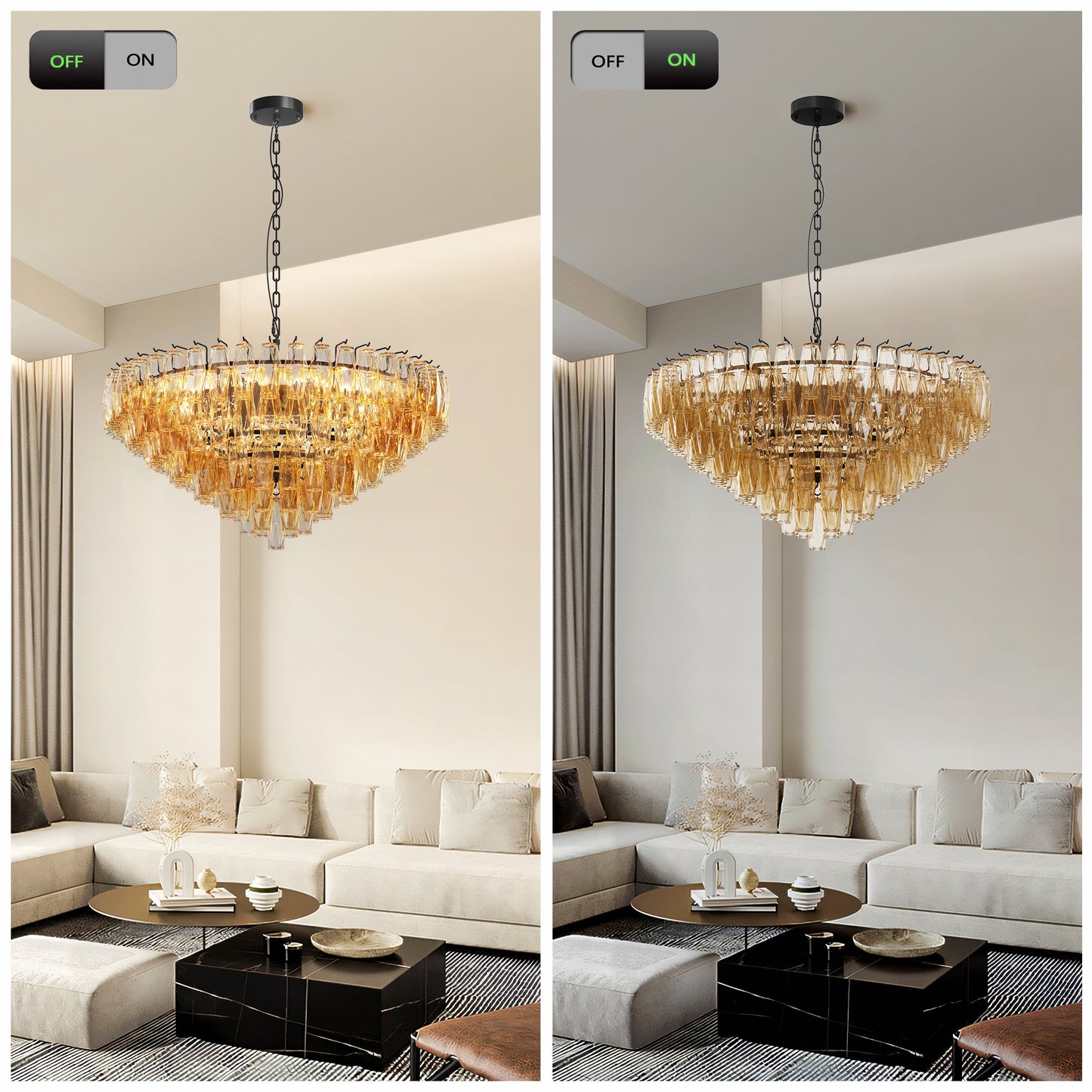 Modern Round Chandelier, 37" Extra Large
