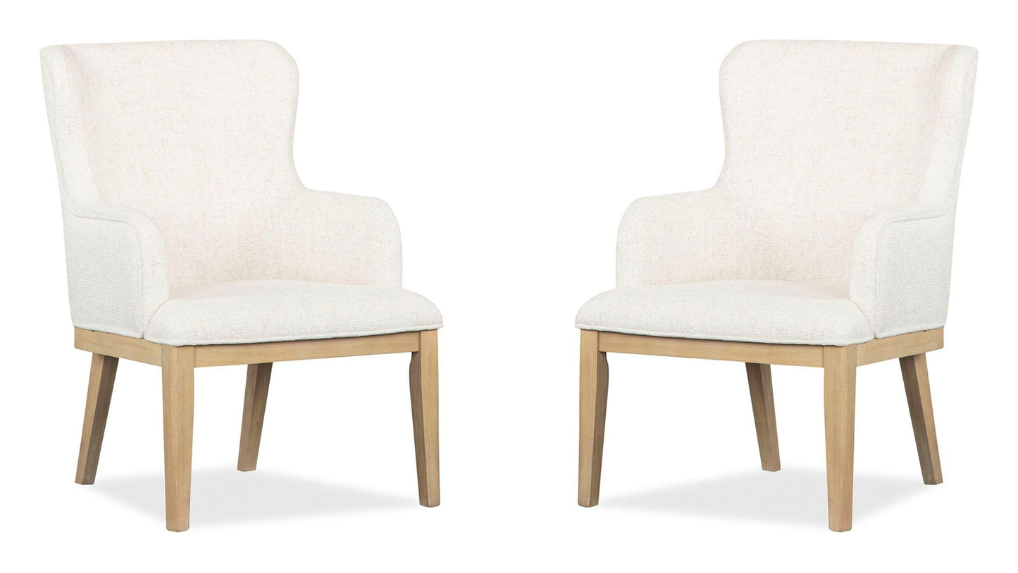 Somerset - Dining Arm Chair With Upholstered Seat & Back (Set of 2) - Butternut and Omari Natural