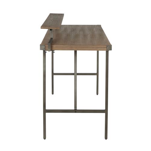 Counter Table in Antique Metal and Bamboo