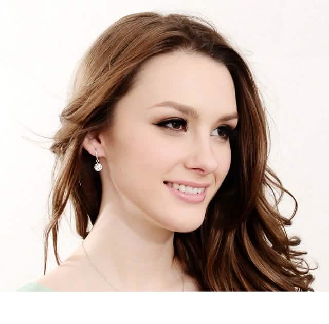 Boucles d'oreilles pendantes en argent sterling 925 et oxyde de zirconium 2,00 carats