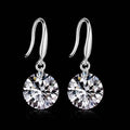 Boucles d'oreilles pendantes en argent sterling 925 et oxyde de zirconium 2,00 carats