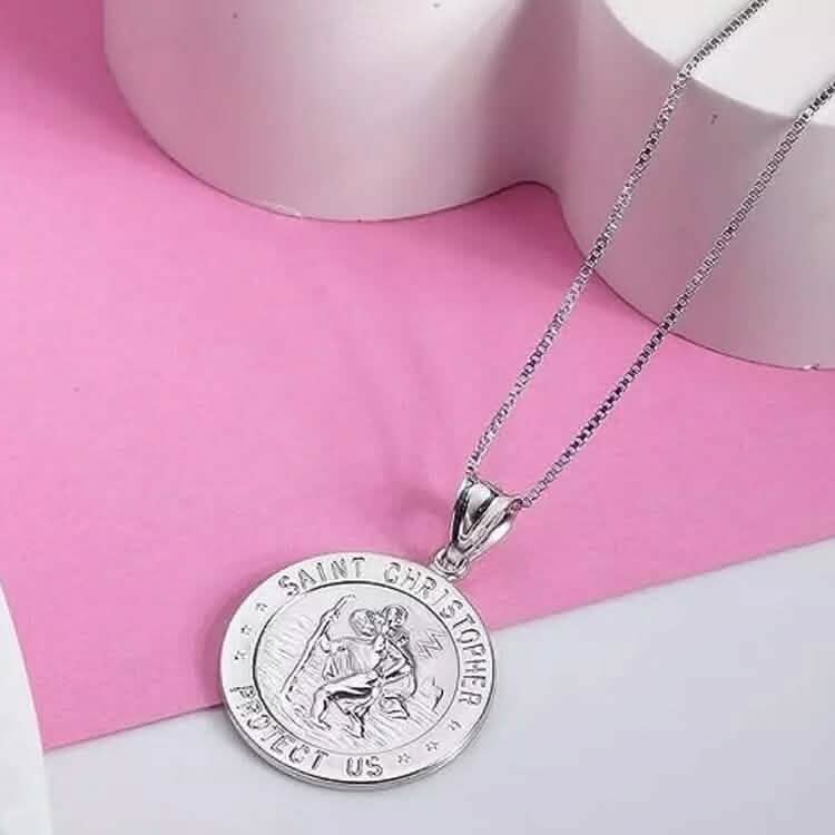 Collier pendentif religieux Saint Christophe en argent sterling 925 de 20 MM