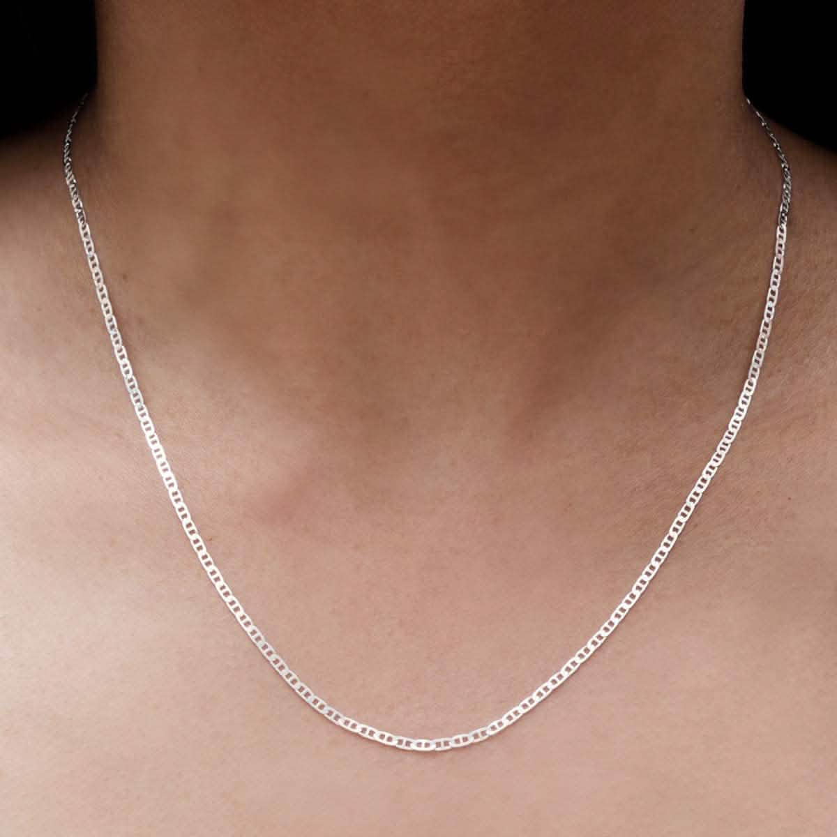 Collier en argent sterling 925 à maillons Marina de 2 mm
