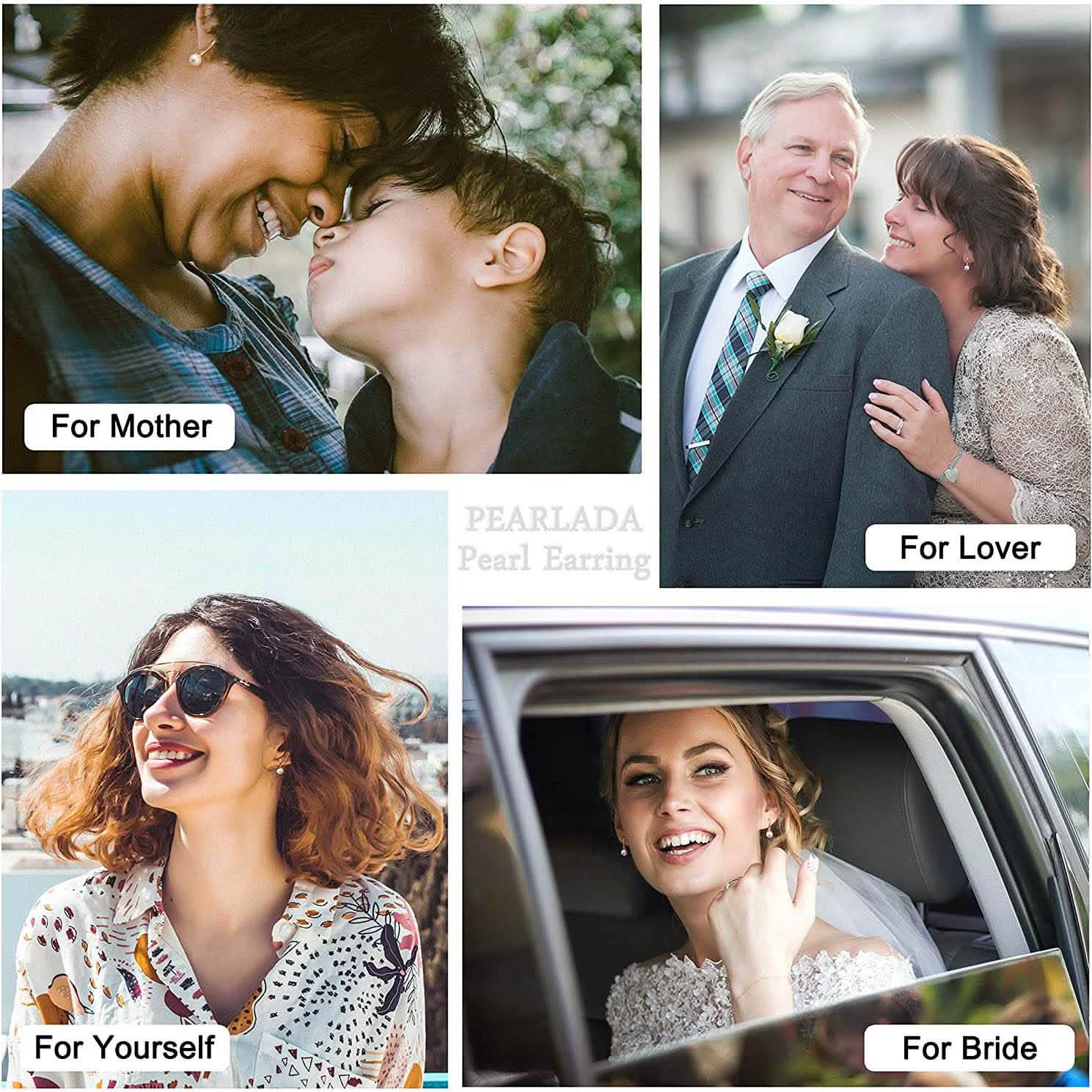 925 Sterling Silver 7.5-8mm White Freshwater Cultured Pearl Dangle Drop Earrings